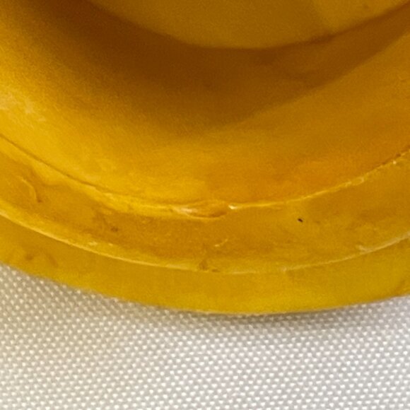 VINTAGE YELLOW Hand Carved Chinese Lidded Jar - Picture 9 of 13